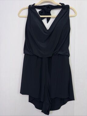 Magicsuit Black Halter Romper with Tie Straps